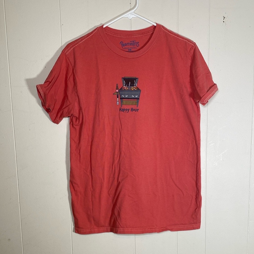 Happy Hour beer grilling T-Shirt mens size medium dad shirt